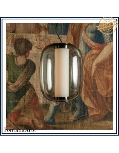 Fontana Arte Meridiano Lampada Sospensione Grande Nero E Fume'