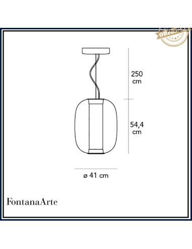 Fontana Arte Meridiano Lampada Sospensione Grande Trasparente
