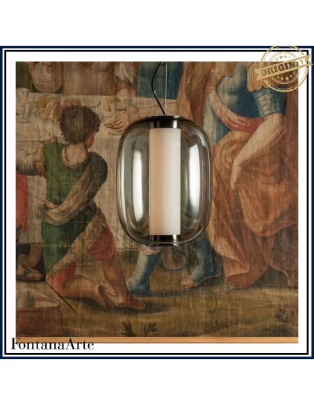 Fontana Arte Meridiano Lampada Sospensione Media Nero E Fume'