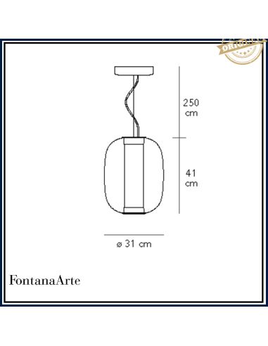 Fontana Arte Meridiano Lampada Sospensione Media Trasparente