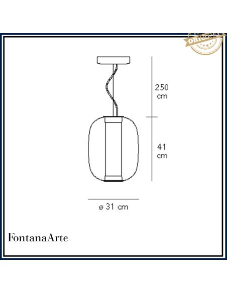 Fontana Arte Meridiano Lampada Sospensione Media Trasparente