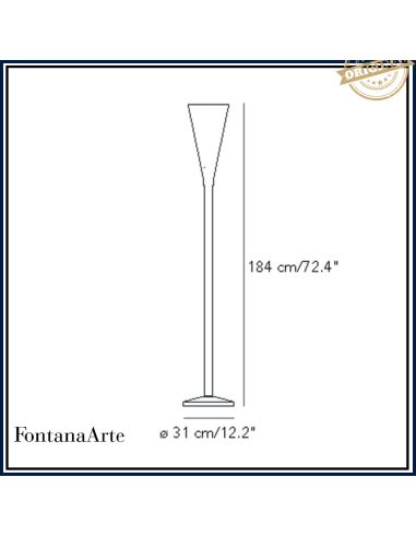 Luminator Lampada Terra Grande Bianco Fontana Arte