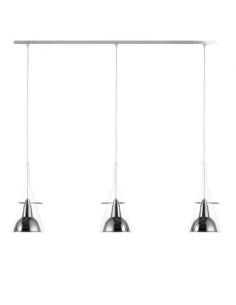 Flute Lampada Sospensione Grande Trasparente E Cromo Fontana Arte