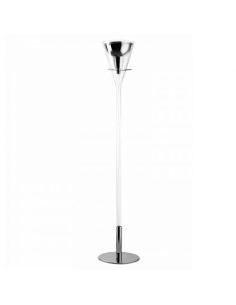 Flute Lampada Terra Grande Trasparente E Cromo Fontana Arte