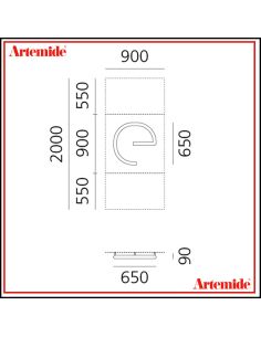 Artemide Alphabet Of Light Lampada Da Parete 'E' Lowercase E Solo Supporto 2