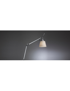 Artemide Tolomeo Tavolo Con Diffusore Basculante Pergamena Senza Base