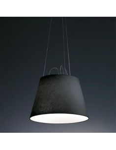 Artemide Tolomeo Mega Sospensione Diffusore Tessuto Nero Diametro 520