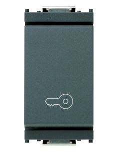 Pulsante 1P No 10A Chiave Grigio