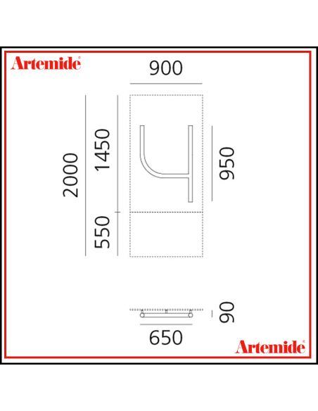 Artemide Alphabet Of Light Lampada Da Parete '4' E Solo Supporto