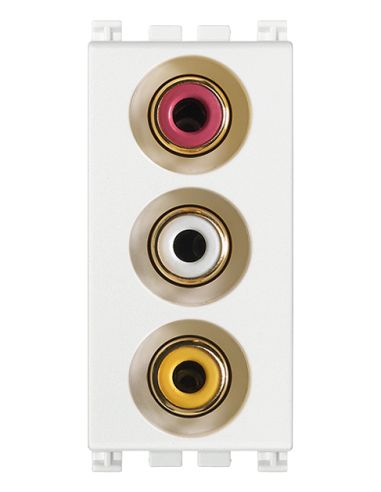 Presa Con 3 Connettori Rca Bianco