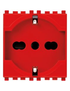 Presa 2Pt 16A Universale Rosso