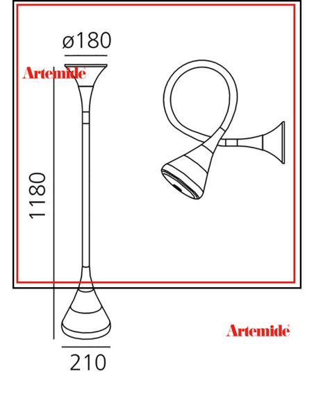 Pipe Led Lampada Da Soffitto O Parete Artemide Dimmer White Integralis