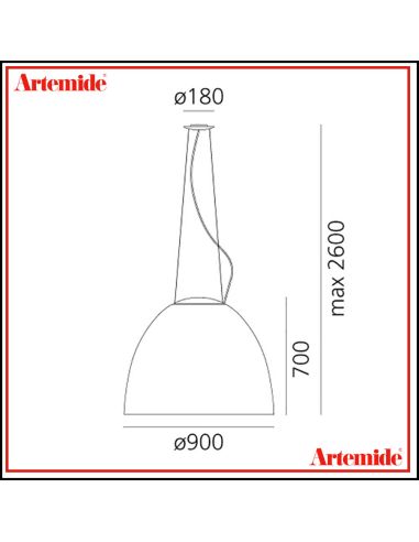 Artemide Nur 1618 Led Lampada Sospensione Anod White Integralis