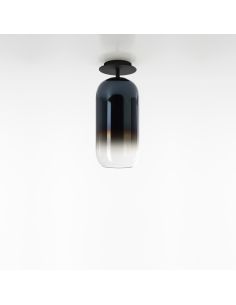 Artemide Gople Mini Lampada Soffitto Nero E Blue Zaffiro