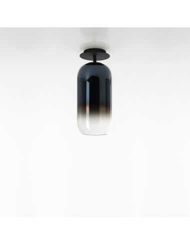 Artemide Gople Mini Lampada Soffitto Nero E Blue Zaffiro