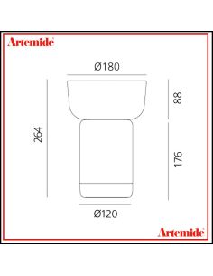 Artemide Bonta' Corpo E Ciotola Vetro Grigio Lampada Da Tavolo 2