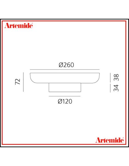 Artemide Bonta' Solo Base E Piatto Vetro Topazio Lampada Da Tavolo
