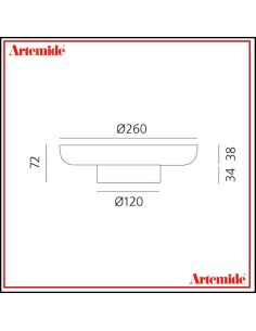 Artemide Lampada Da Tavolo Bonta' Solo Base E Piatto Vetro Grigio 2
