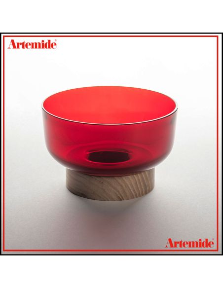 Artemide Bonta' Solo Base E Ciotola Vetro Rosso Lampada Da Tavolo