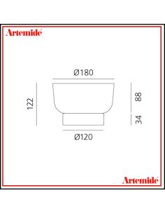 Artemide Bonta' Solo Base E Ciotola Vetro Grigio Lampada Da Tavolo 2