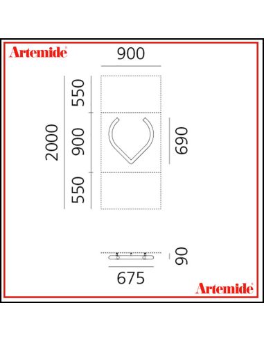 Artemide Alphabet Of Light Lampada Da Parete 'V' Lowercase E Solo Supporto