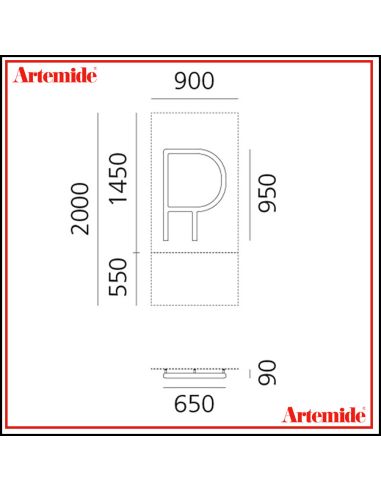 Artemide Alphabet Of Light Lampada Da Parete 'R' Uppercase E Solo Supporto