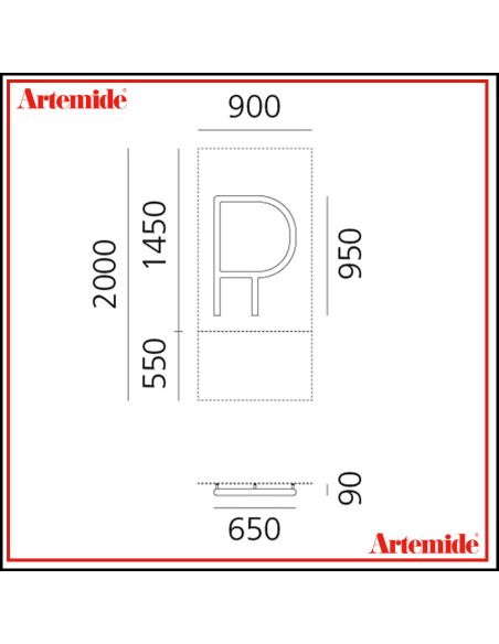 Artemide Alphabet Of Light Lampada Da Parete 'R' Uppercase E Solo Supporto