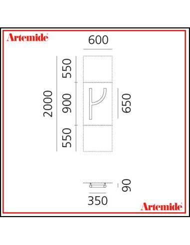 Artemide Alphabet Of Light Lampada Da Parete 'R' Lowercase E Solo Supporto