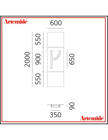 Artemide Alphabet Of Light Lampada Da Parete 'R' Lowercase E Solo Supporto