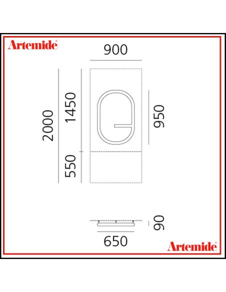 Artemide Alphabet Of Light Lampada Da Parete 'Q' Uppercase E Solo Supporto