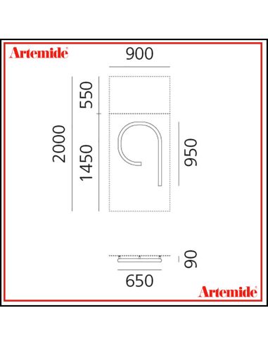 Artemide Alphabet Of Light Lampada Da Parete 'Q' Lowercase E Solo Supporto