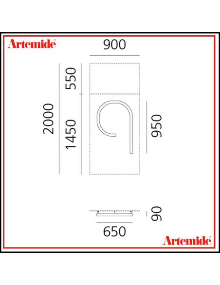 Artemide Alphabet Of Light Lampada Da Parete 'Q' Lowercase E Solo Supporto