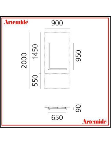 Artemide Alphabet Of Light Lampada Da Parete 'L' Uppercase E Solo Supporto