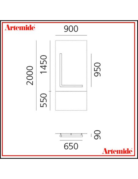 Artemide Alphabet Of Light Lampada Da Parete 'L' Uppercase E Solo Supporto