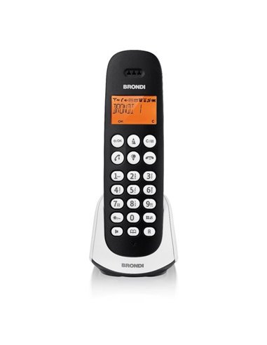 Telefono Cordless Brondi Adara 10273843 Nero Dect Display Alfanum. Retroilluminato Id Chiamate Vivavoce