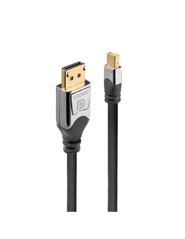 Cavo Lindy Displayport Mini Cromo, 3M-Risoluzioni Uhd Fino A 4K 4096X2160 60Hz 10Bit-Displayport 1.2, 4K, 3D, 21.6Gbps