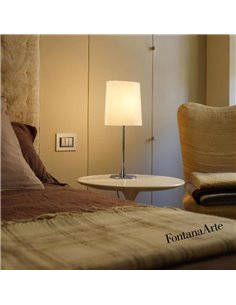 Lampada Da Tavolo Sara Alluminiocon Diffusore Bianco E14