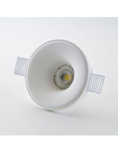 Faretto In Gesso Isyluce Tondo Mm 141 Con Zoccolo