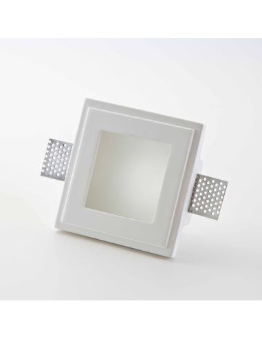 Faretto In Gesso Isyluce Quad.To Vetro Sat. Mm120