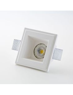 Faretto In Gesso Isyluce Quadrato Mm120 X 120 Con