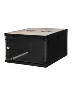 Armadio Rack 19 6 Unita' Da Muro (A)350X (L)540 X Profondita' 600 Mm. Colore Nero Porta Vetro - Lk1907u66n
