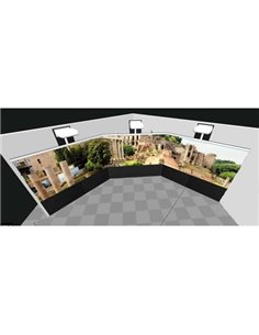 Struttura Ignifuga X Aula Immersiva Su Due Muri A 90 Gradi Con Pannelli Per La Proiezione E Zavorra