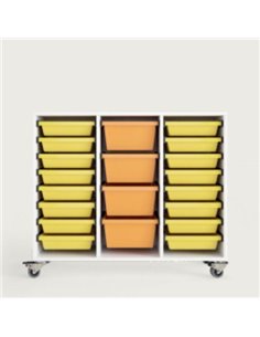 Carrello Con Ruote E 20 Contenitori, Dimensioni 100X45x80cm Materiale: Plastica Colore A Scelta 3A.H2.Rts20Sct