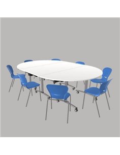 2Tavoli Tiglio Piano Ribalt 180Xr90cm H77,7Cm1Tavolo180x90cm H77,7Cm,8 Sedute Ginkgo  K-3T.Ml.Rb8Sd.St.D180270