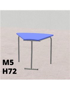 Tavolo Pino Trapezio Ribalt 84X56,5Cm, H. Da 72Cm Nobilitato In Melamina Blu Bordo Blu, Struttura Grigia T.Trprb.M.M5gc.Blbl