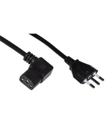 Cavo Link Alimentazione X Pc/Stampanti Spina Italiana Tripolare 10A,Presa 90 Gradi Iec 1,8Mt, Nero, Lkit18d