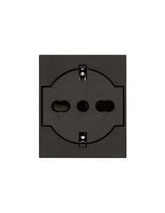 Presa 2Pt P40 Universale A Filo Nero