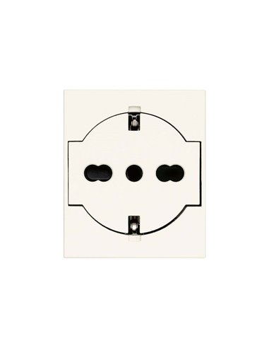 Presa 2Pt P40 Universale A Filo Bianco